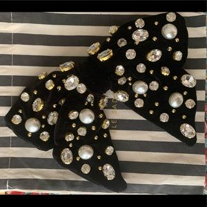 Lele Sadoughi black velvet bow